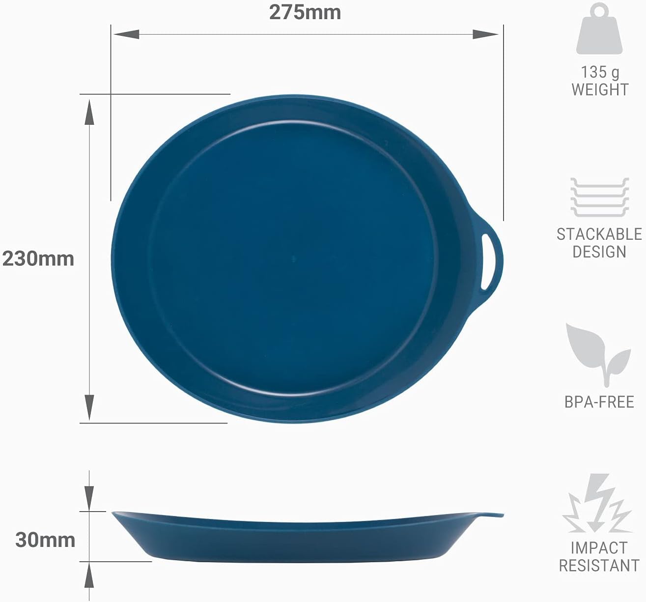 Lifeventure Ellipse wiederverwendbar 4-Teiliges Geschirr Set: Messer/Gabel/Löffel, Teller, Schüssel, Becher für Camping, Reisen & Outdoor